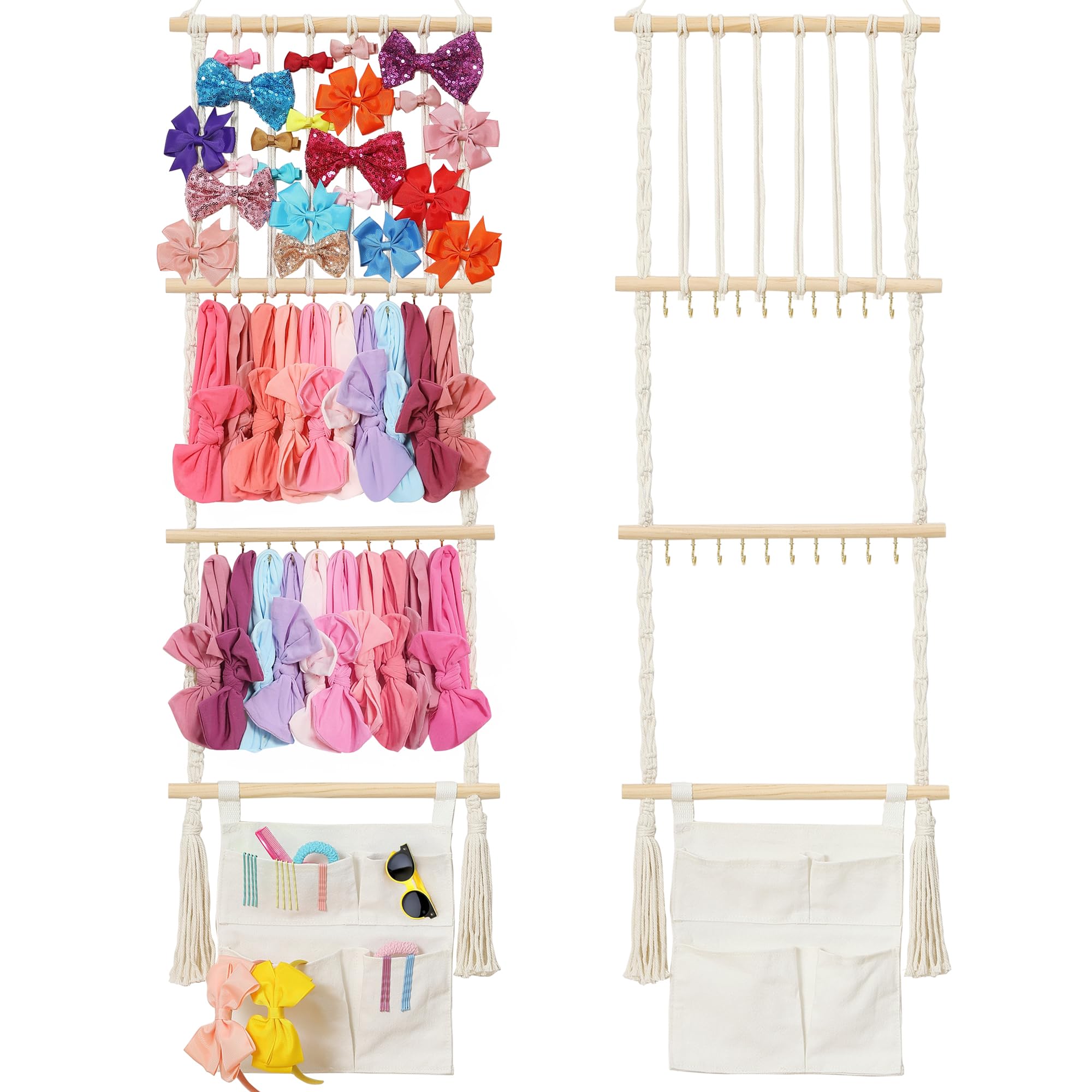 Photo 1 of Shineloha Headband Holder Hair Bow Organizer for Girls with Storage Bag | Bow Holder for Baby Girls Hair Bows | For Baby Girl, Nursey, Toddler Room Decor & Organization