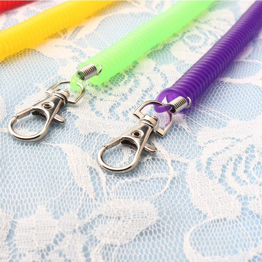 pengxiaomei 12 Pieces Stretchy Spiral Keyring, Colourful Plastic