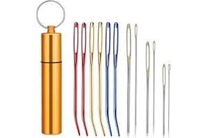 HUIAWAY 12pcs Sewing Needles Kit, Yarn Needles Large Eye, Tapestry Needle with Storage Box, Yarn Needle Hand Knitting Needles