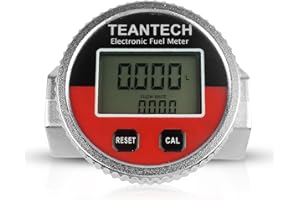 TEANTECH Professional Turbine Flow Meter Digital Flowmeter - Upgrade LCD Display with NPT Counter Oil Fuel Flowmeter for Measure Diesel Kerosene Gasoline