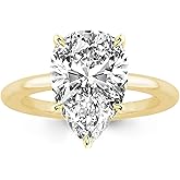RURULUYA 3.5CT/5CT Pear Shaped Engagement Ring,Solitaire Pear Engagement Rings for Women,S925 Sterling Silver Promise Wedding Ring