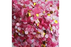 JHERE Small Circle Confetti for Party Decor 10mm - Pack of 20 Grams - Pink Gold