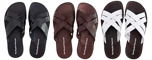 white leather chappals