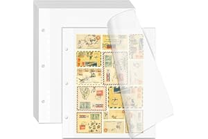 VOKOY 25 Sheets/50 Pages Photo Album Pages for 3 Ring Binder, Self Adhesive Scrapbooking Album Refill Pages Replacement Photo Album Sheets for 2x3 4x6 5x7 8x10 Photo or Cards, 11 x 9 Inch