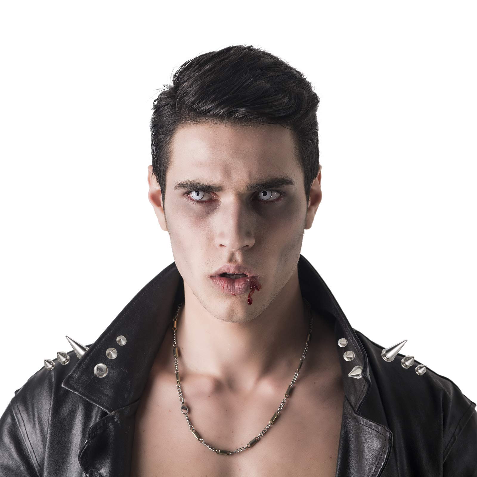 170 Pieces Multiple Sizes Cone Spikes Screwback Studs Rivets Large Medium Small Metal Tree Spikes Studs for Punk Style Clothing Accessories DIY Craft Decoration (Silver)