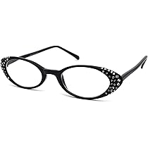 Amazon.com: SA106 Womens Rhinestone Studded Oval Cat Eye