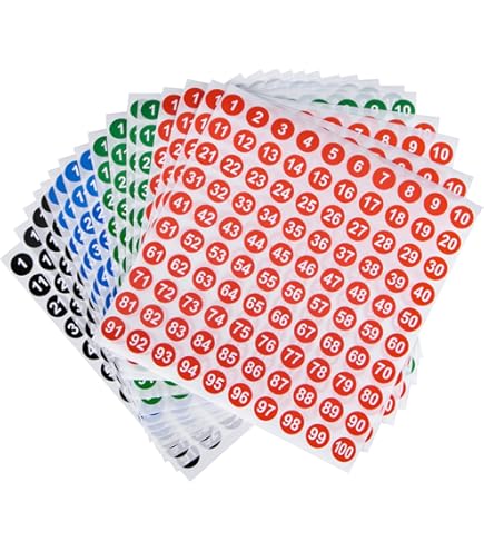 LUTER 10 Sheets Number Stickers 5 Sets Of 1-100 Vinyl - View #2