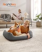 Feandrea Dog Bed Sofa L 85x65x21 cm Dove Grey Sand Beige view 2