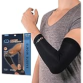 Copper Compression Elbow Sleeve - Copper Infused Orthopedic Brace for Tennis & Golfer Elbow, Tendonitis, Arthritis, Bursitis, Sore Joints & Muscles - Fits Men & Women -1 Sleeve - Original/Black - L
