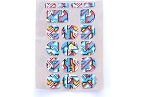 AZERON Button Anti-Slip Grip Tape – Compatible with Compact Gaming Keypad Keys – Upgrade Your Keypad (Geometric Mix)