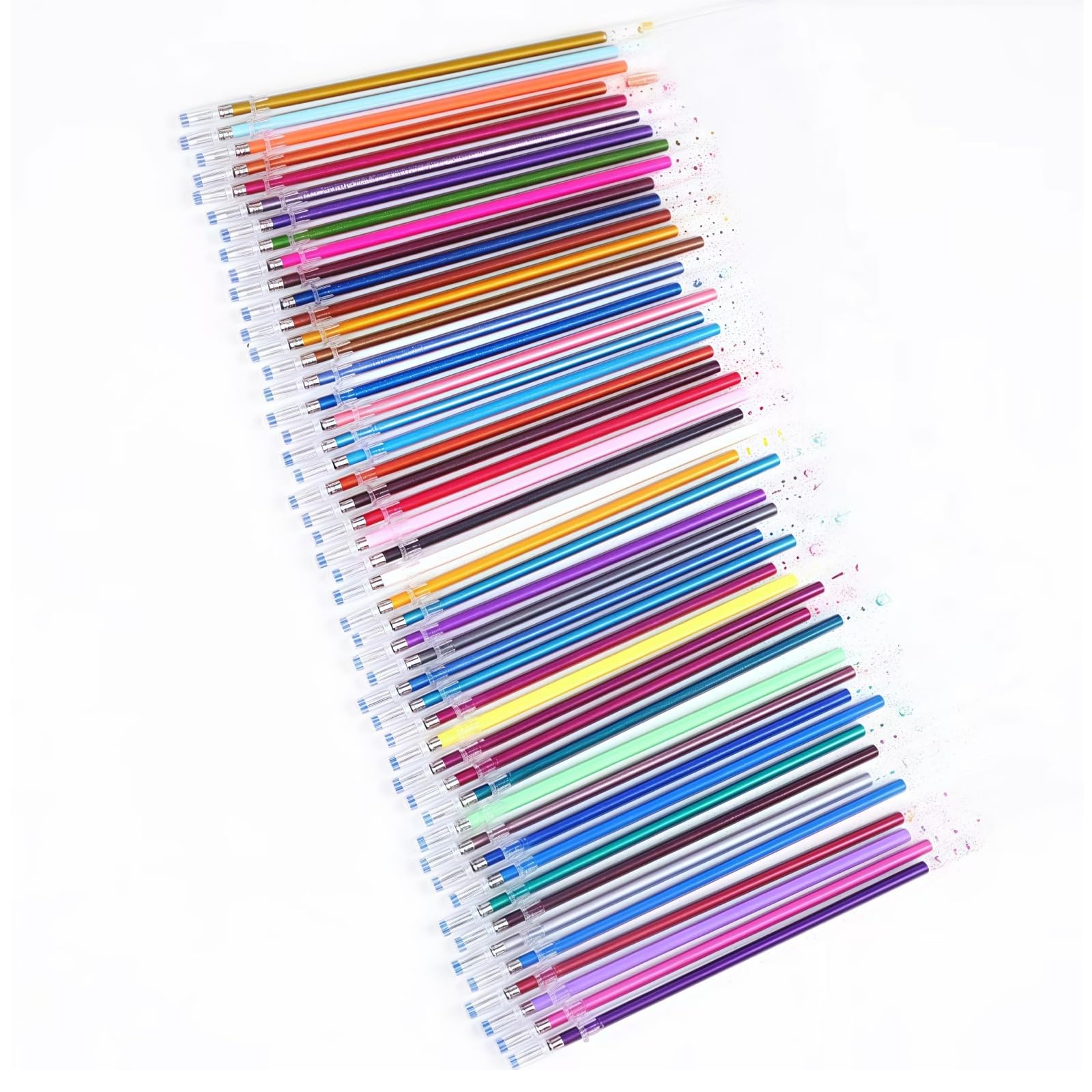 Photo 1 of 100 Pcs 0.7m Coloring Gel Pens Refills - Metallic, Glitter, Neon, Pastel - Fine Point - Rollerball Gel Pens Gel Ink Rollerball Pens