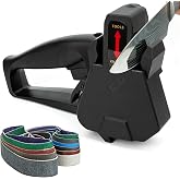 Belt Knife Sharpener Electric,Keep Your Knife Sharp, for Families,Chefs | Precision Angle Guide,6-Speed Fast Sharpening12 Sanding Belts for Sanding,Repairing,Polishing all Knifes,