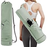 PUXING Yoga Mat Bag Yoga Mat Carrier Bag with Water Bottle Pocket and Bottom Wet Pocket Waterproof Yoga Mat Carry Bag Multi-Functional Storage Bag for Women Men