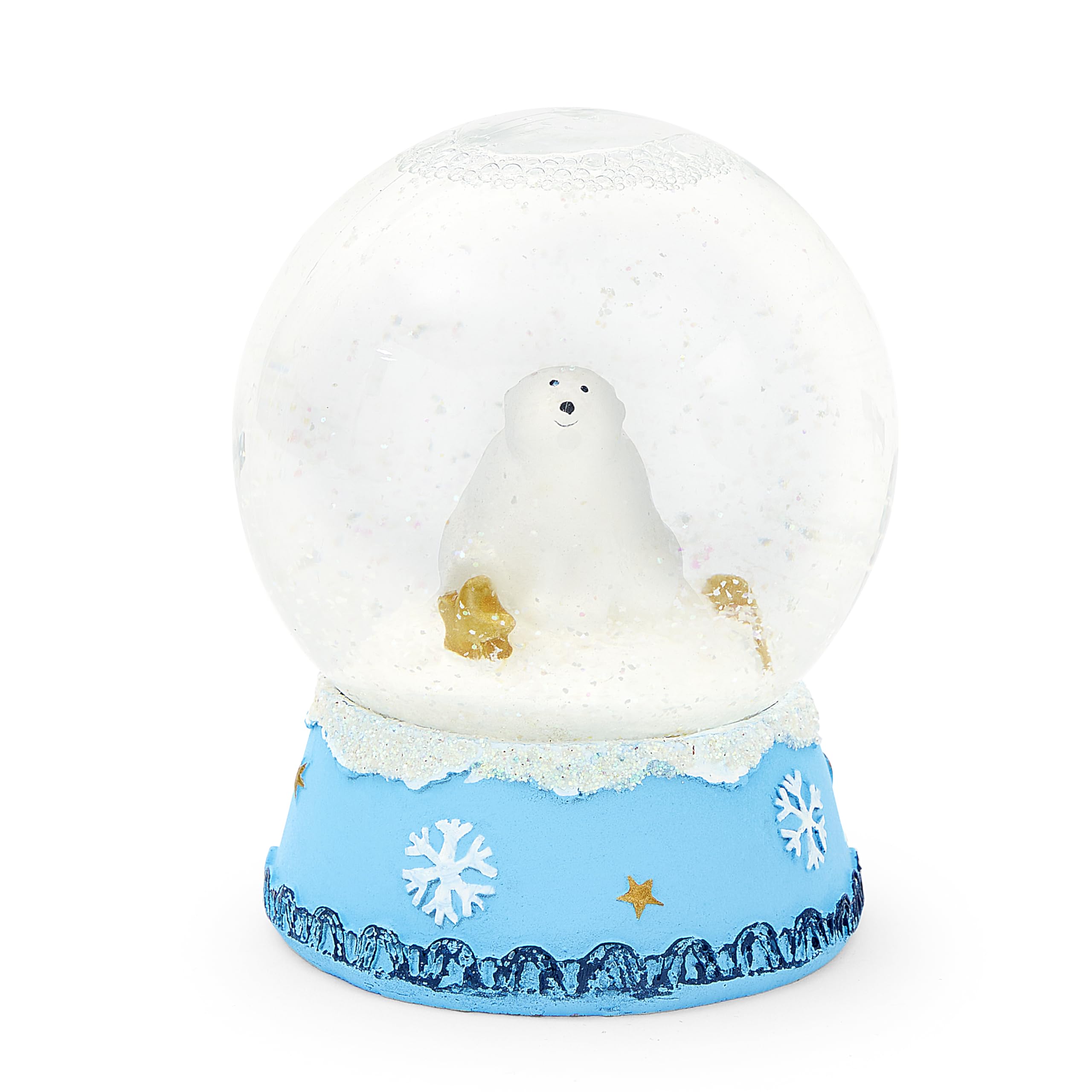 Mousehouse Gifts - Christmas Snow Globe with Non Musical Polar Bear, Glass Globe for Family Joy