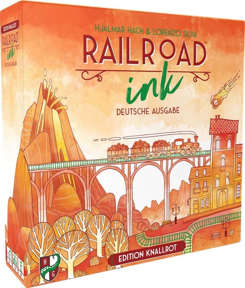 Heidelberger Spieleverlag, Horrible Guild HR013 - Railroad Ink: Edition Bright Red - Dice Game for 1-6 Players, from 8 Years - German, Red