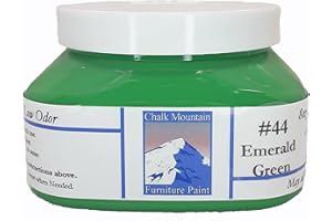 Chalk Mountain Brushes Quality Chalk Furniture Paint. Zero VOC and Low Odor. 54 Beachy and Earthy Colors. (8oz #44 Emerald Green)