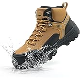 Xyldra Waterproof Steel Toe Boots for Men Wide Width Slip Resistant Work Shoes Lightweight Non Slip Safety Sneakers Construction Composite Toe Working Footwear