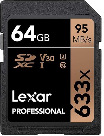 Lexar 64GB Professional Class 10 95MB/s SDXC UHS-I Memory Card 633x