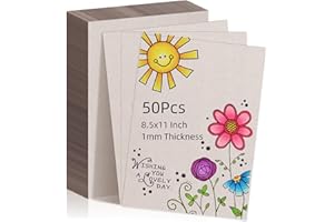 HIMOMO 50 Pcs Book Board, Chipboard Sheets 8.5x11inch 40PT Cardboard Backing Craft Cardboard Scrapbook Scrapbooking Packaging Cardboard Paper Particle Board Bookbinding Supplies for Book Binding