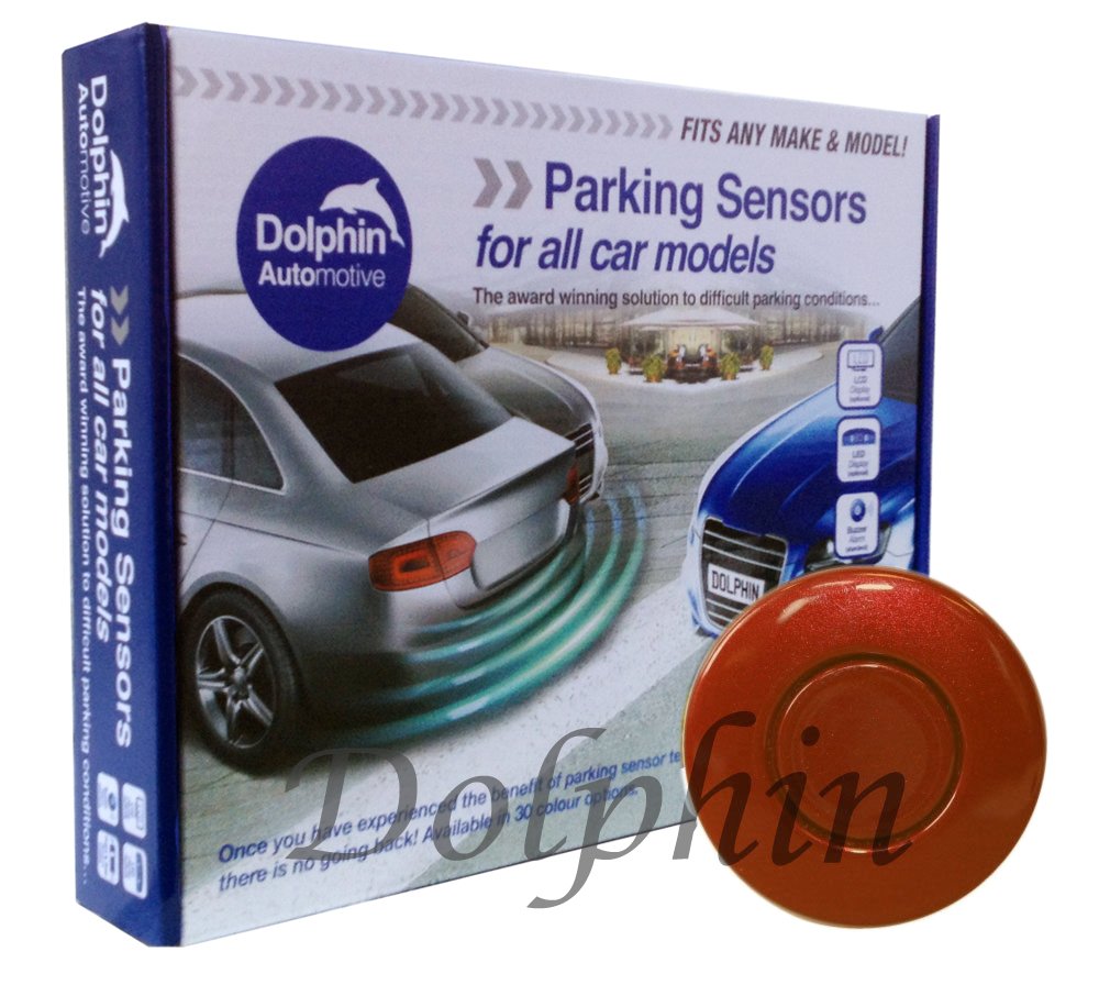 Dolphin Automotive DPS400 Reverse Parking Sensors Auto Express Award Winning In 32 Colours 4 Ultrasonic Radar Sensors Kit Audio Alert System Matt & Gloss Black +30 More Colours (Moroccan) — image 1