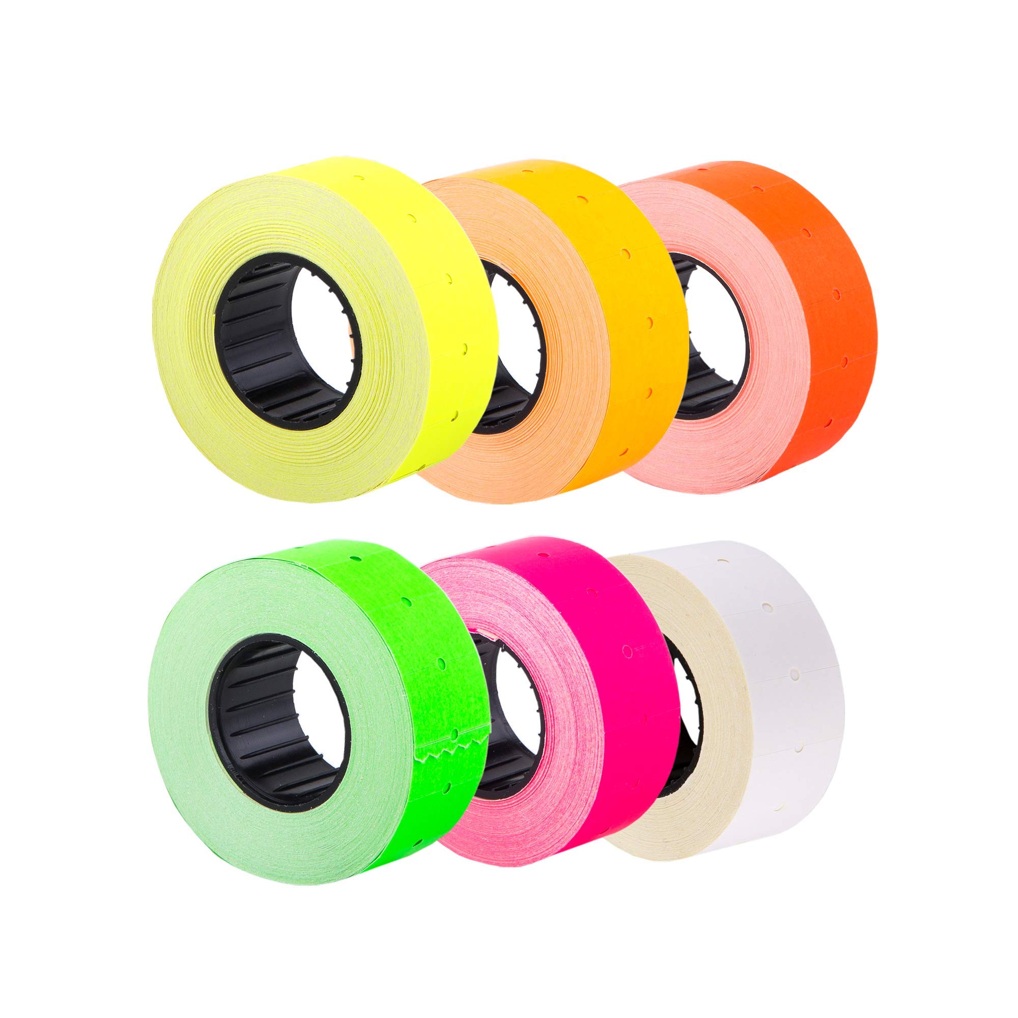 (6 Rolls) Mix 21 x 12 mm Colored Paper Sticker Price Gun Pricemarker labels MX-5500