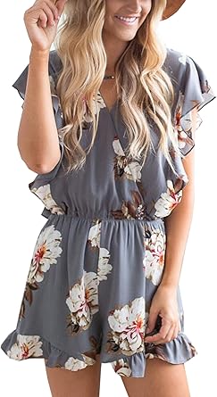 ruffle elastic waist wrap dress