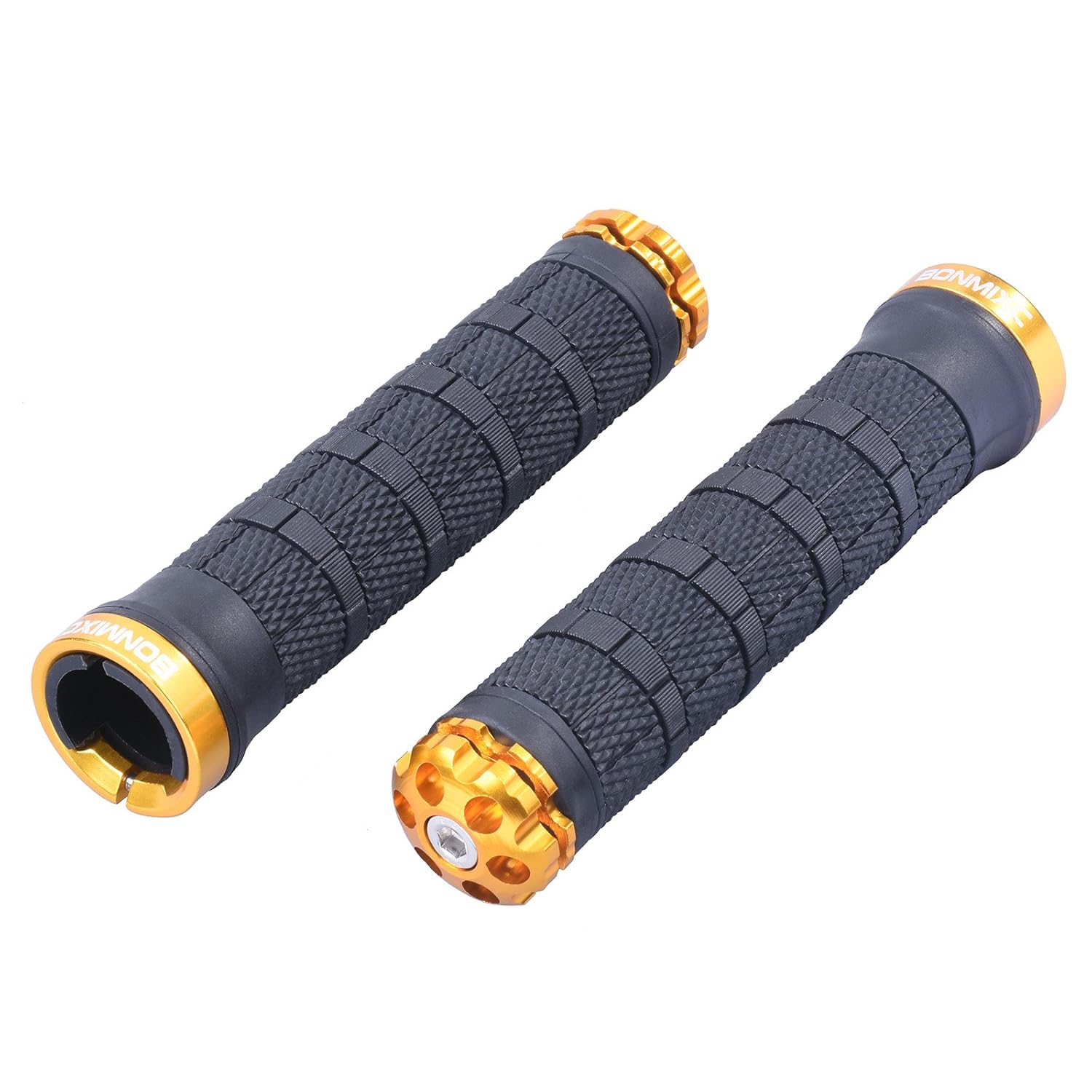 Bonmixc Bike Handlebar Grips, Aluminum Alloy Singleside Locking