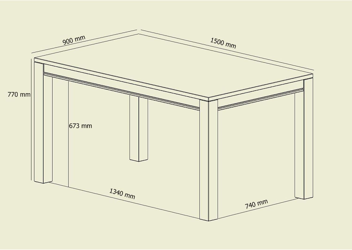 Amazon Brand Linda Table, 150 x 90 x 77 cm, Natural Oiled Core Beech ...