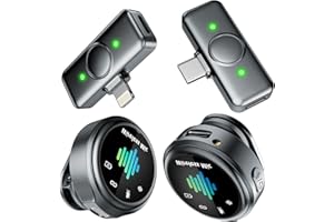 LID LIRDDY 3-in-1 Wireless Lavalier Microphone: Microphone for iPhone, iPad, Android & Camera