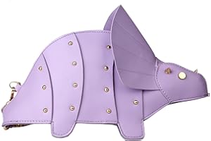 QiMing Dinosaur Shoulder Purses,PU Stegosaurus CrossBody Bag for Girl Women
