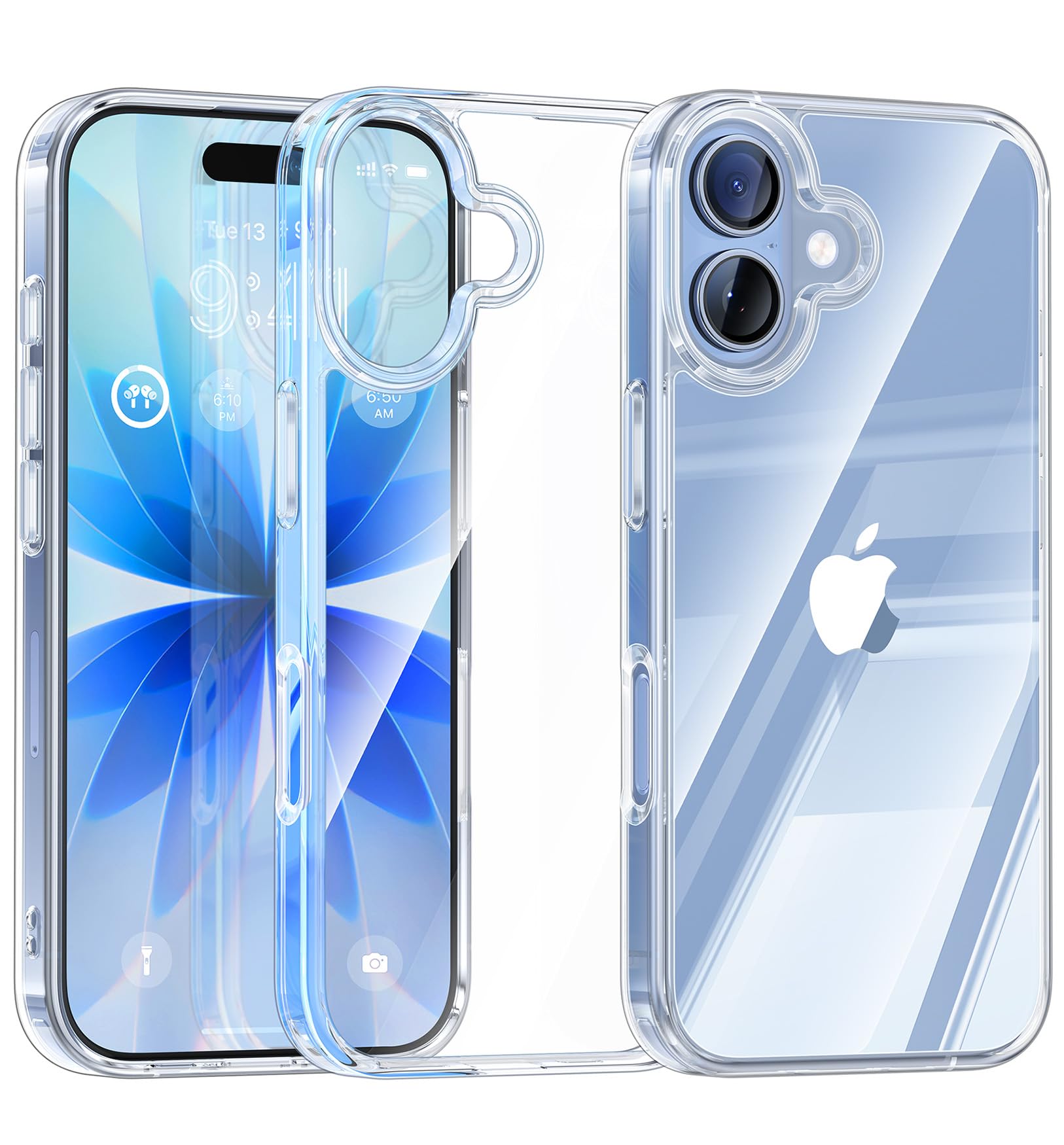 Maledan for iPhone 17 Case - Crystal Clear 17 Phone Case, Rugged Military Grade Protection Shockproof Bumper Cover Anti-Yellow Thin Case for Apple iPhone 17 Accessories Transparent
