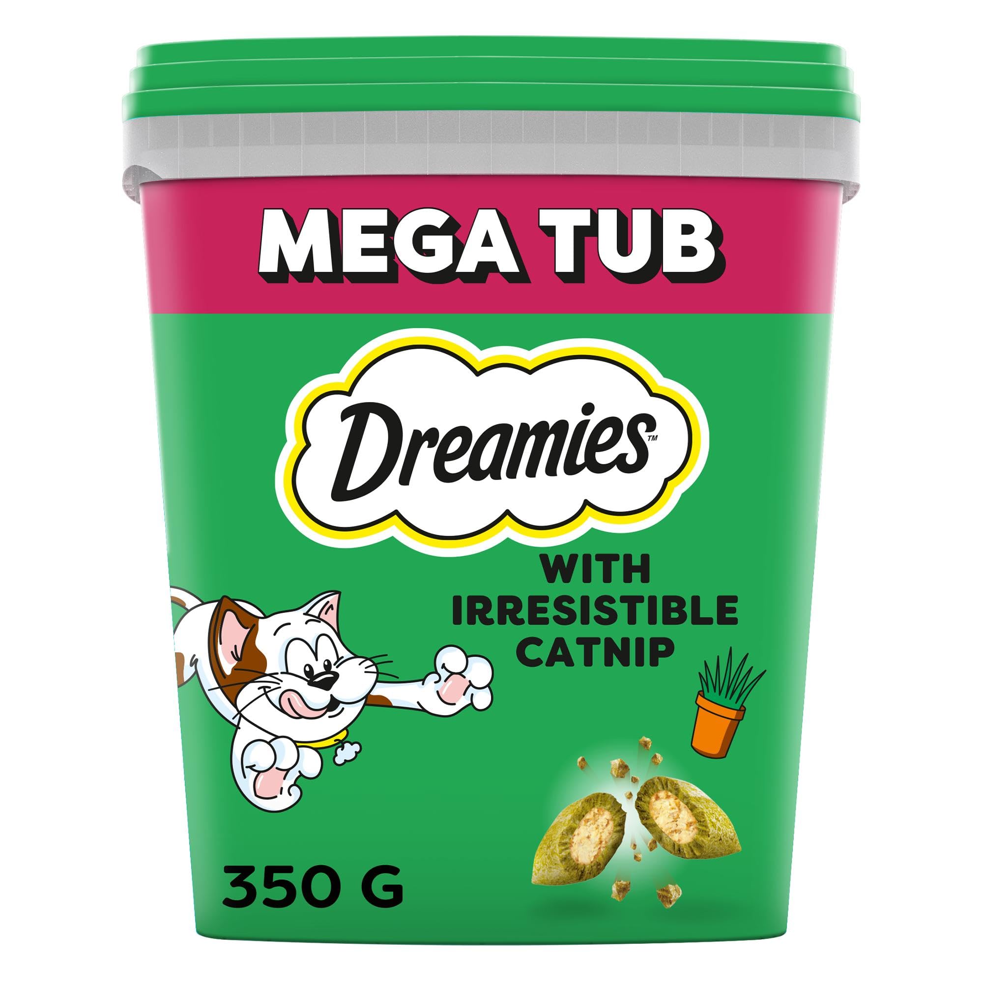 DREAMIES Cat Treats with Catnip Flavour 350g MegaTub Pack of 2