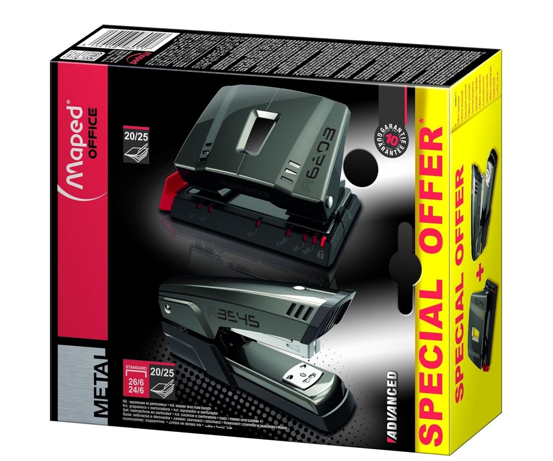 Maped Advanced Stapler and Hole Punch Set, 898011
