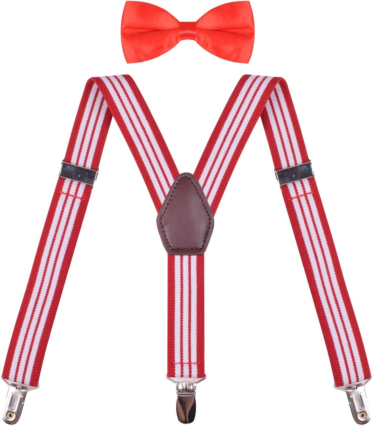 ORSKY Men's Boys' Suspenders with Bow Tie Set Adjustable Y Back