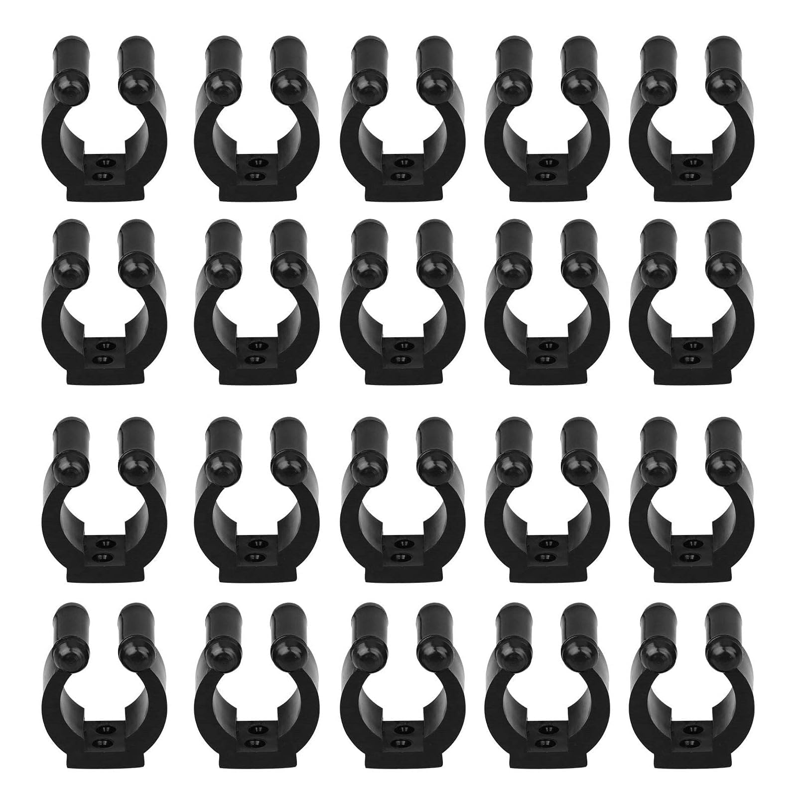 EEEKit Fishing Rod Holder Clips, 20PCS Wall Mounted Fishing Pole Clamps Rack, C Clip Storage Organizer for Billiard Snooker Cue Sticks