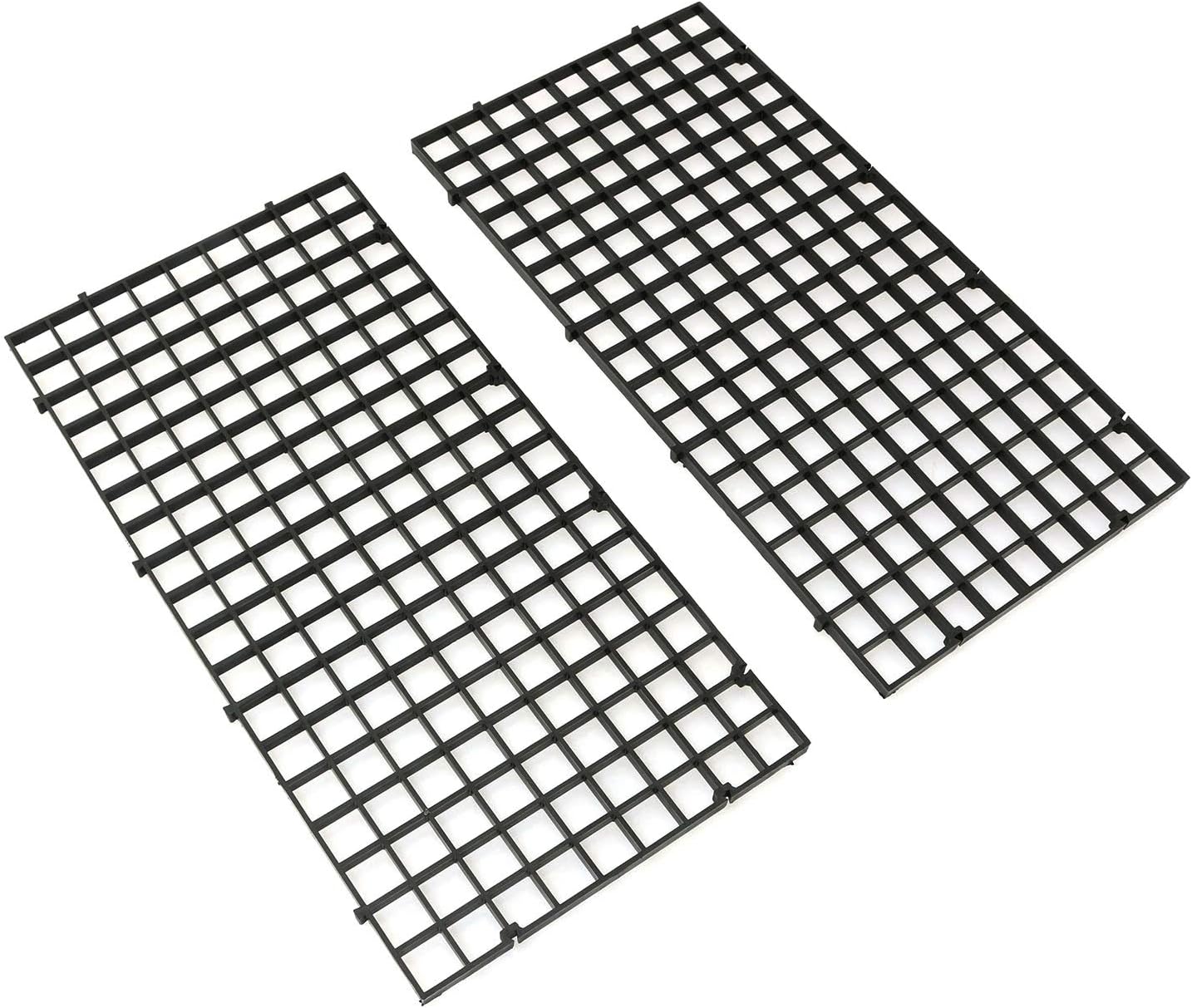 RLECS 2pcs 30cm x 15cm Plastic Grid Divider Tray Egg Crate Louvre Aquarium Fish Tank Bottom Isolation, Black