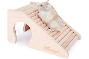 Niteangel Hamster House w/Climbing Ladder for Hamsters Gerbils Mice or Similar-Sized Pets (Trapezium-Shaped Hamster Hut)
