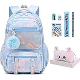 QJHEC Aesthetic Kawaii Rainbow Backpack