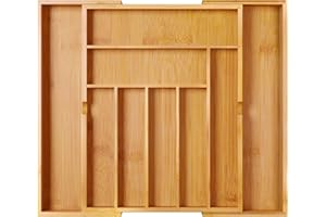 BAMEOS Utensil Drawer Organizer, Cutlery Tray Desk Drawer Organizer Silverware Holder Kitchen Knives Tray Drawer Organizer, 1