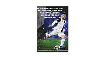 FANCHUANG CR Poster Quote Football Canvas Prints Wall Art For Rooms UnFrame-style 12x18inch(30x45cm)
