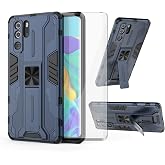 Asuwish Phone Case for Huawei P30 Pro with Tempered Glass Screen Protector Cover and Slim Stand Hybrid Rugged Magnetic Back Film Cell Mobile Accessories Hawaii P30Pro P 30 Pro30 Women Men Blue