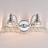 Bkioatzan Chrome Vanity Light Modern Bathroom Light Fixtures 2 Light Vanity Lights for Bedroom