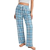 Kabento Womens Pajama Pants Plaid Sleep Lounge Pj Bottoms With Pockets