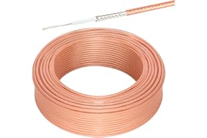 XRDS-RF RG-316 Coax Cable 50 ft, Thin RF Coaxial Cable Flexible Lightweight Low Loss Coaxial Coax Cable, Brown