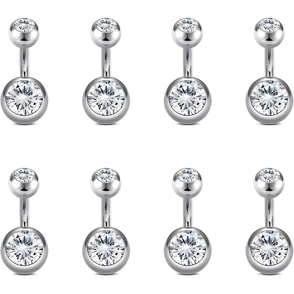 Noro Rind Belly Button Ring Silver 14g Surgical Steel Piercing NORO OLO Double ...