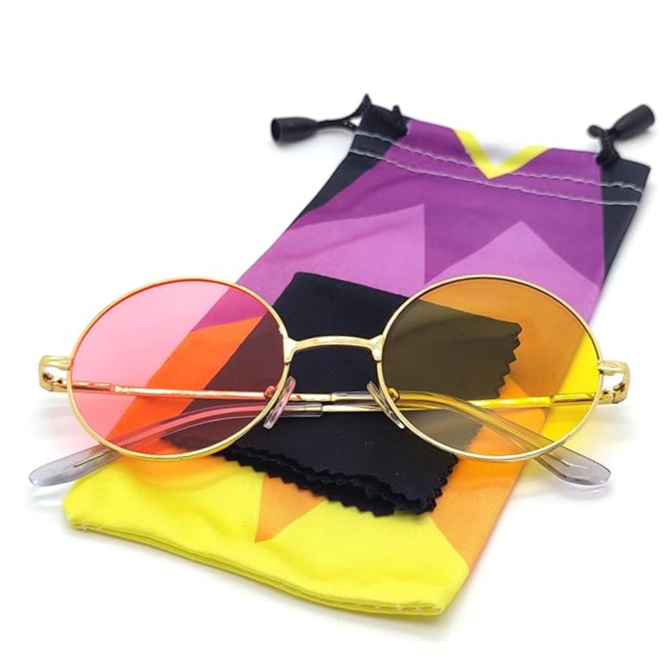 Photo 1 of ASVP Shop Spamton Pink & Yellow Round Circle Sunglasses Deltarune Cosplay Halloween Costume Glasses