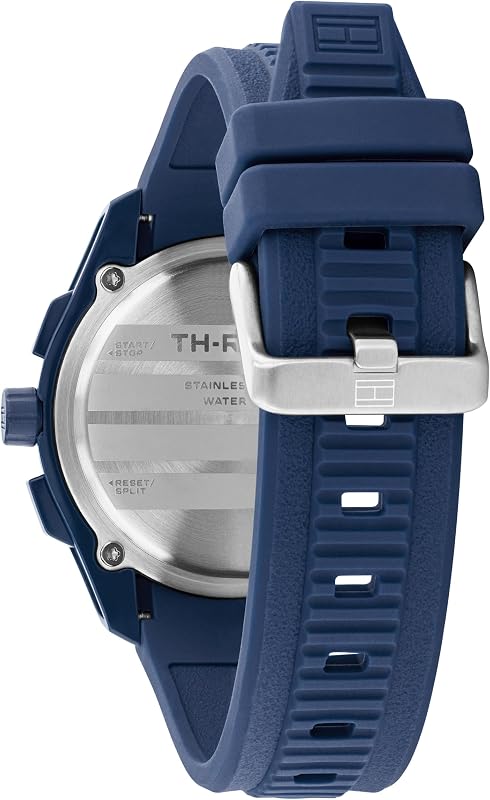 Montre Chronographe à Quartz avec Calendrier pour Homme avec Bracelet en Silicone Bleu Marin - 1792232 — photo 3 sur 7