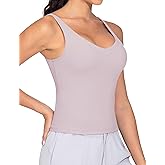 THE GYM PEOPLE Women's Longline Sports Bra Wirefree Padded Workout Yoga Tank Top