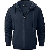 GEEK LIGHTING Hoodies for Men Heavyweight Fleece Sweatshirt - Full Zip Up Thick Sherpa Lined