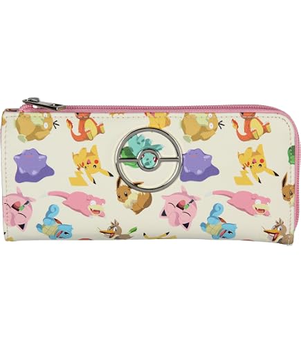 Portefeuille Zippé Pokémon Pikachu – Cuir Synthétique Iridisé, 4 Emplacements Cartes + Fenêtre ID, Officiel